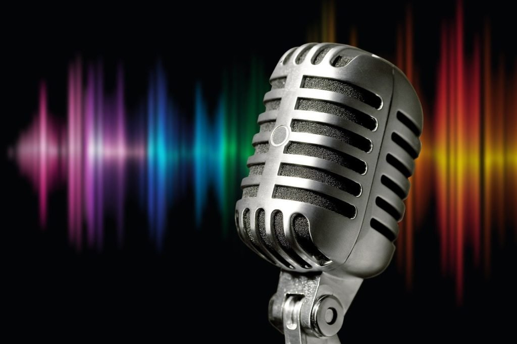 microphone, silver, metal